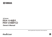 Yamaha RX-V481 - Owners manual 